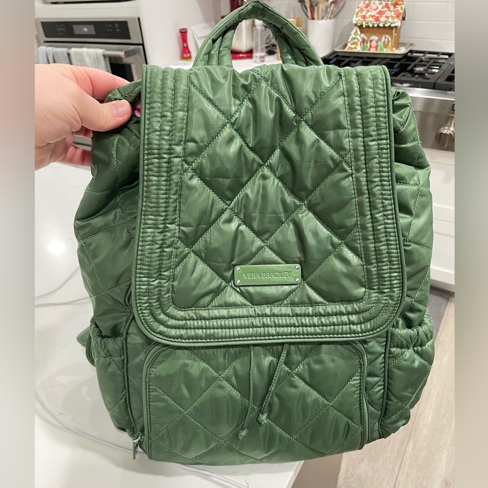 Vera Bradley green soft backpack